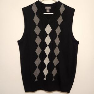 Dockers Black Argyle Vneck Sweater Vest